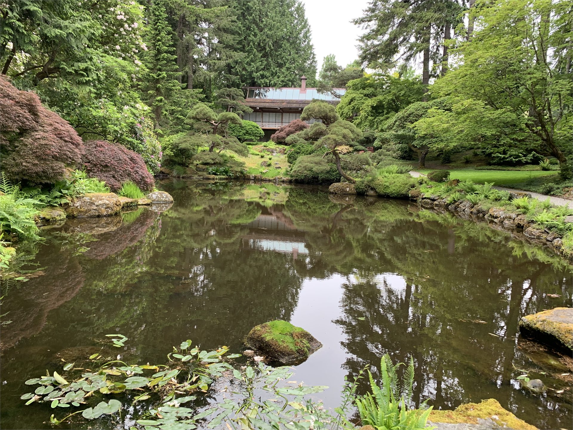 The pond garden and Japanese Guest House at Bloedel Reserve